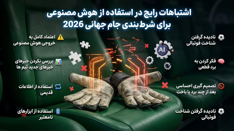 اشتباهات رایج در استفاده از هوش مصنوعی برای شرط بندی جام جهانی 2026