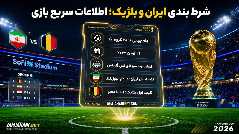 شرط بندی ایران و بلژیک؛ اطلاعات سریع بازی
